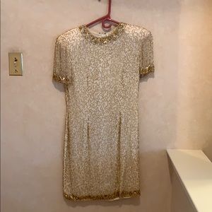AJ BARI GOLD SEQUIN DRESS